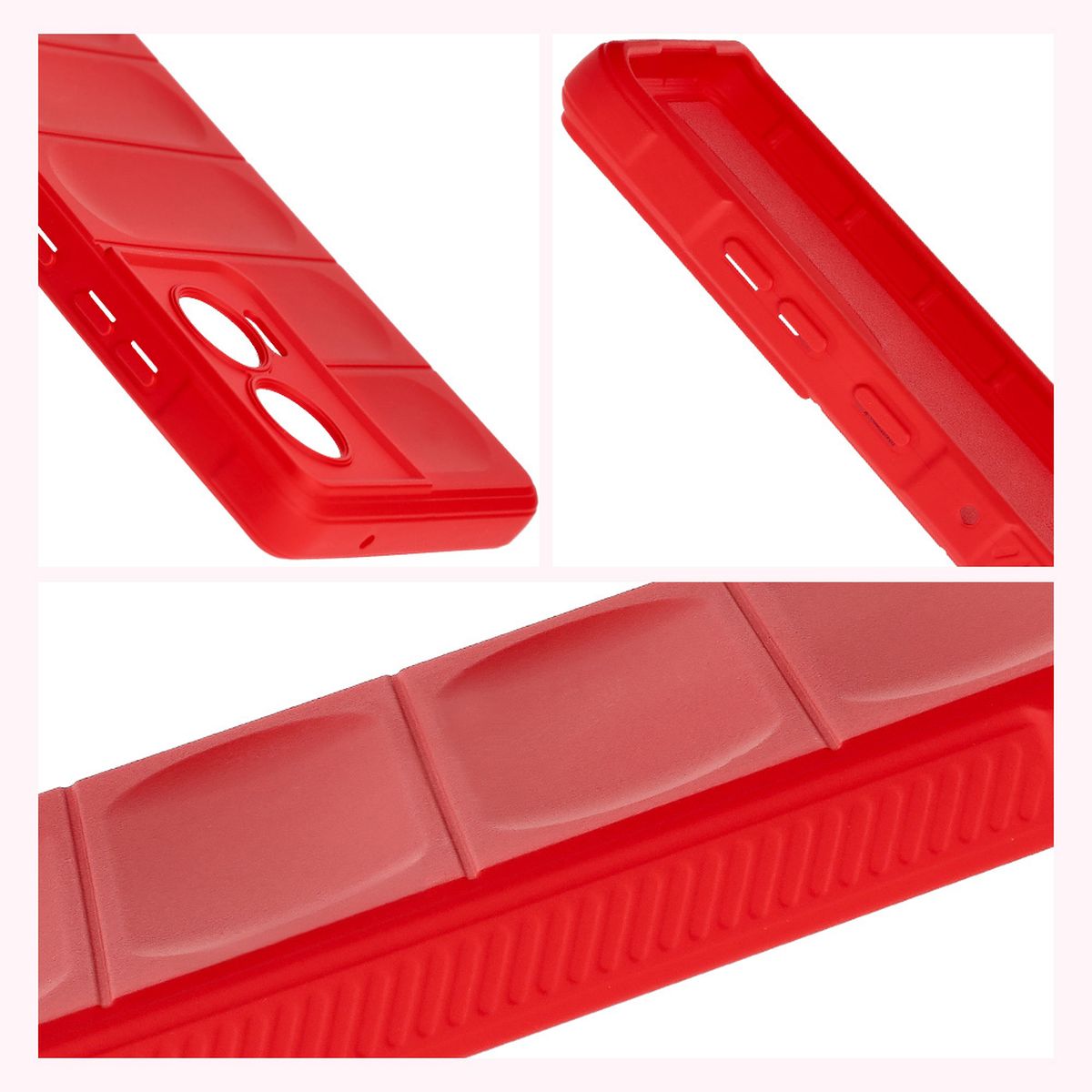 Robuste Handyhülle für Motorola Edge 50 Fusion, Bizon Case Tur, Rot