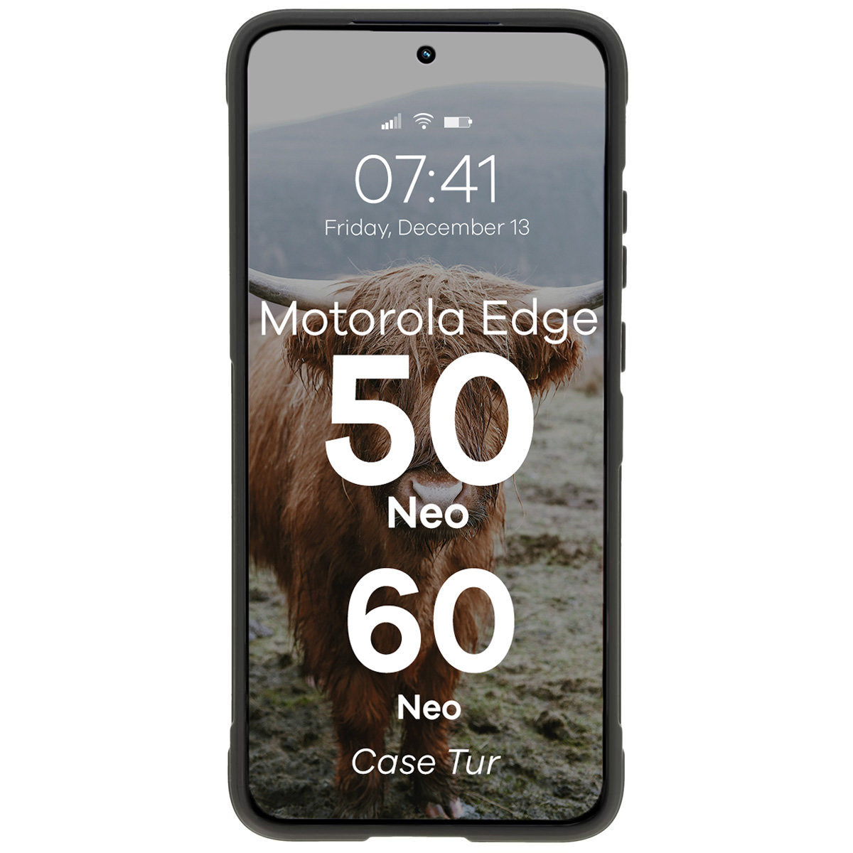 Robuste Handyhülle für Motorola Edge 50 Neo, Bizon Case Tur, Schwarz