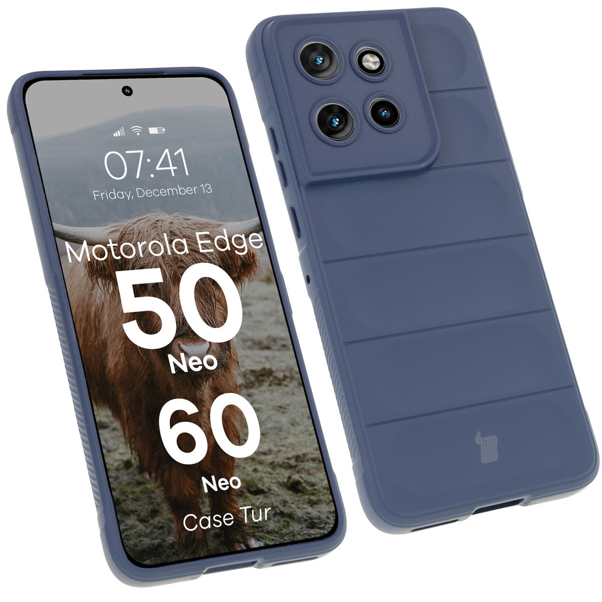 Robuste Handyhülle für Motorola Edge 50 Neo, Bizon Case Tur, Dunkelblau
