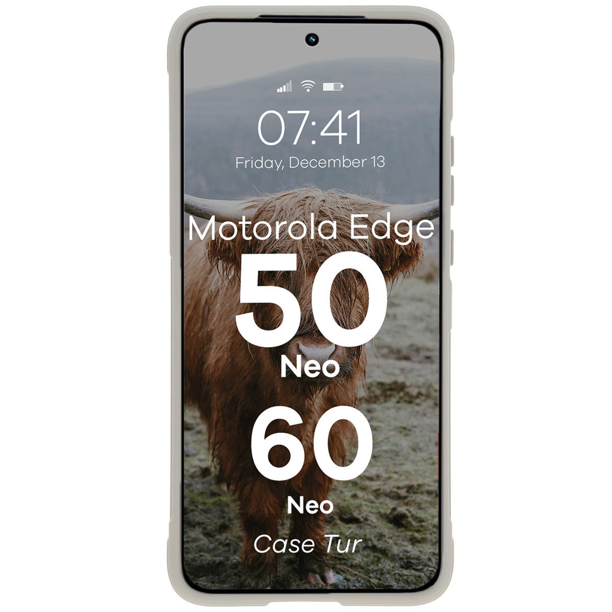 Robuste Handyhülle für Motorola Edge 50 Neo / 60 Neo, Bizon Case Tur, Hellgrau