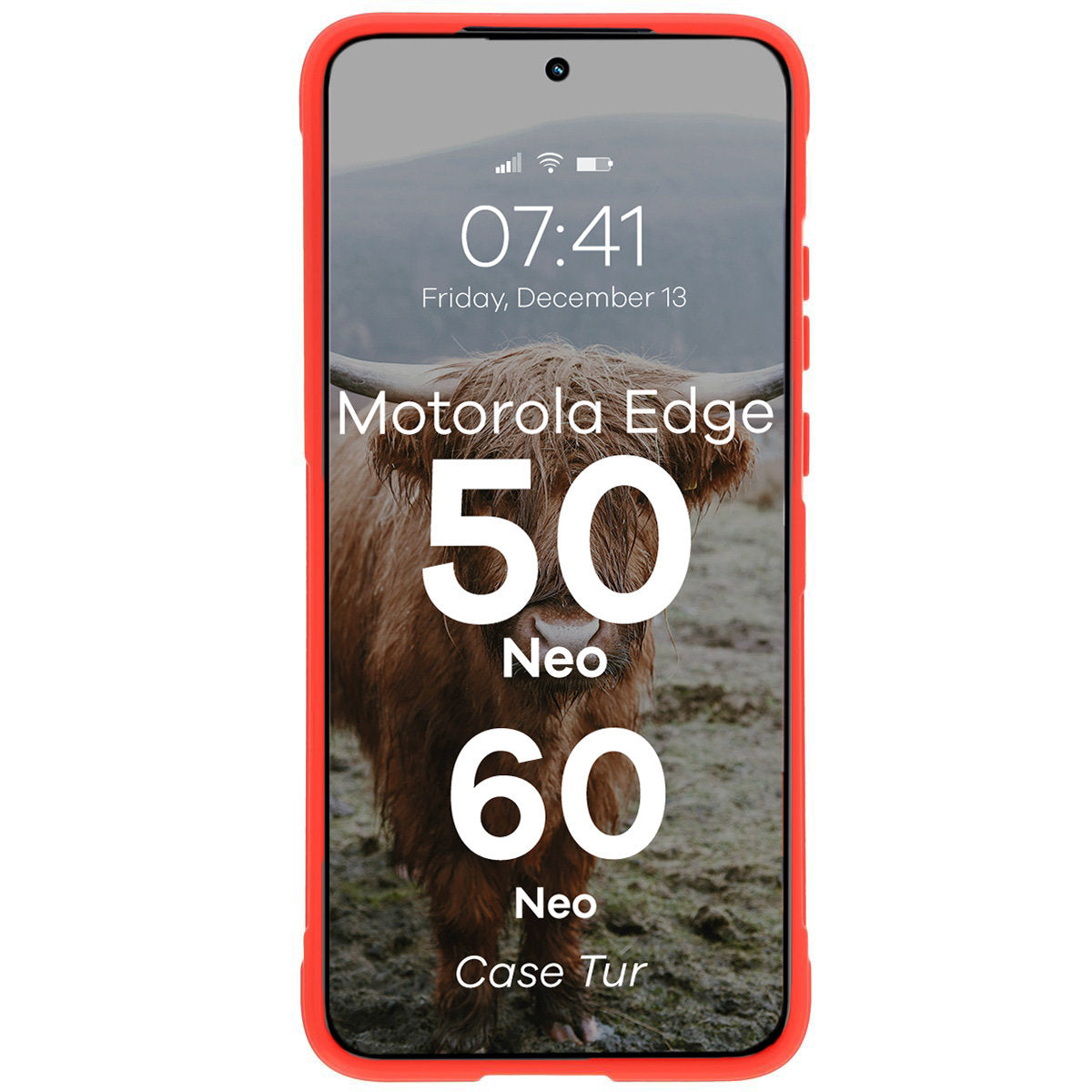 Robuste Handyhülle für Motorola Edge 50 Neo, Bizon Case Tur, Rot