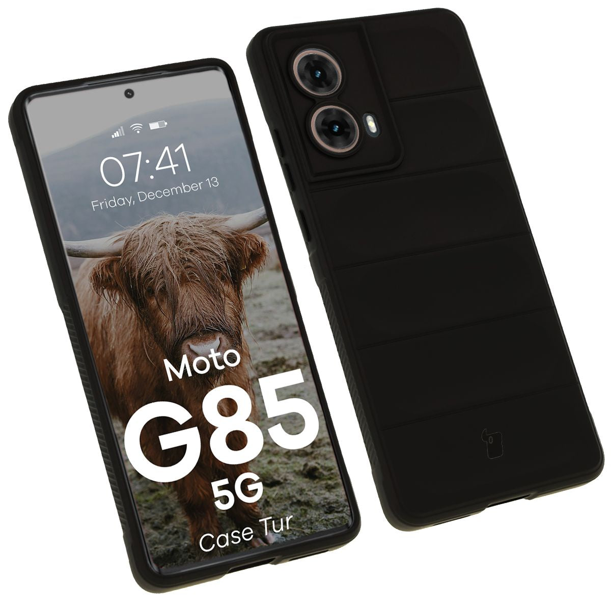 Robuste Handyhülle für Motorola Moto G85 5G, Bizon Case Tur, Schwarz