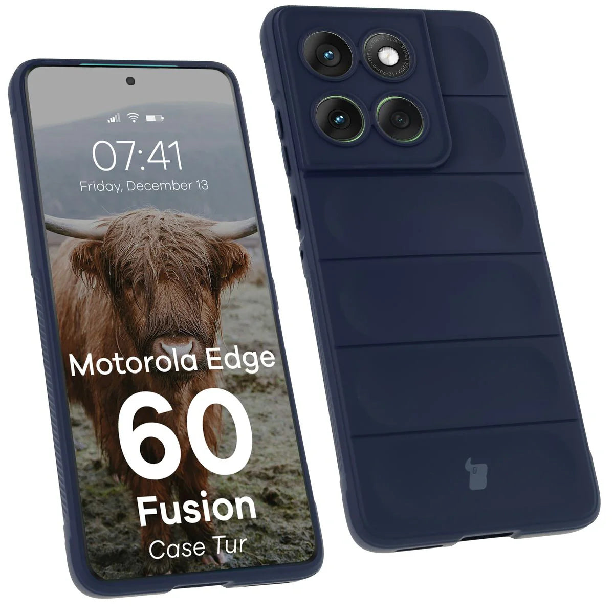 Robuste Handyhülle für Motorola Edge 60 / 60 Fusion, Bizon Case Tur, Dunkelblau