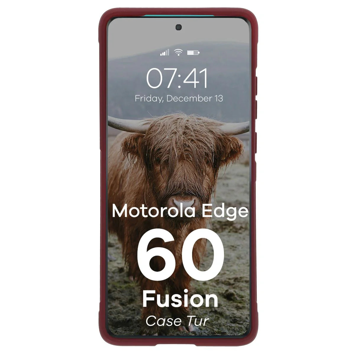Robuste Handyhülle für Motorola Edge 60 / 60 Fusion, Bizon Case Tur, Burgunderrot