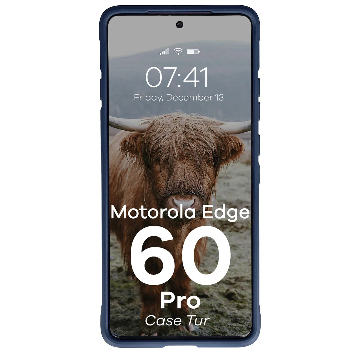 Robuste Handyhülle für Motorola Edge 60 Pro, Bizon Case Tur, Dunkelblau