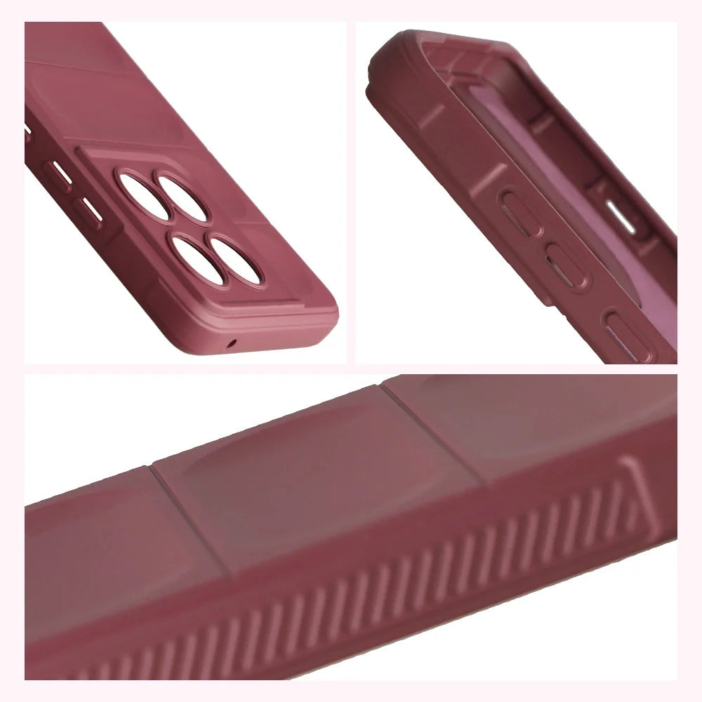 Robuste Handyhülle für Motorola Edge 60 Pro, Bizon Case Tur, Burgunderrot