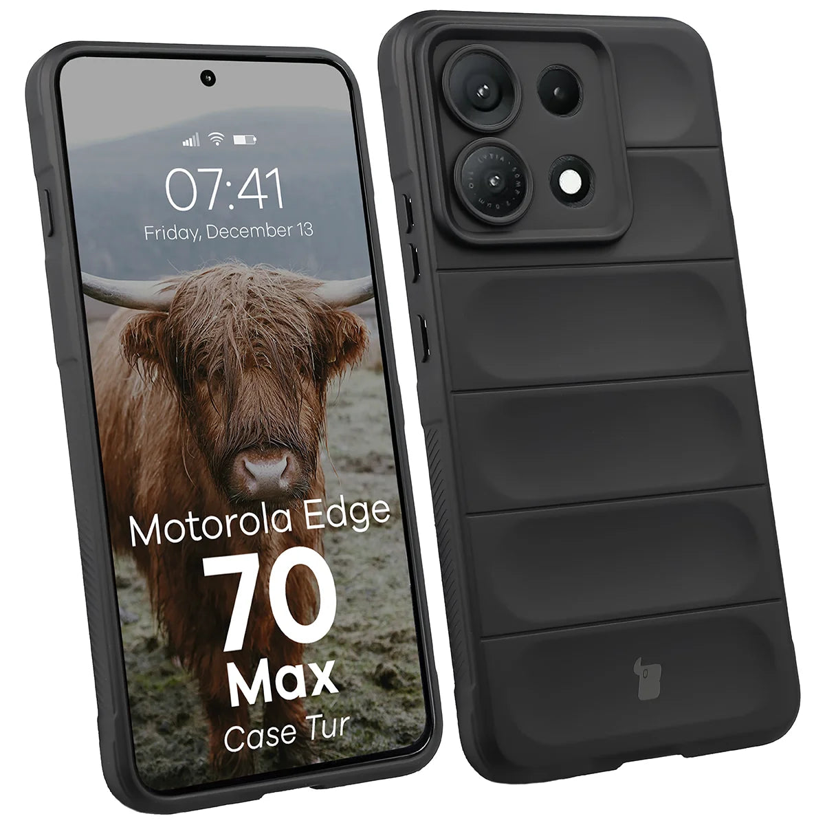 Robuste Handyhülle für Motorola Edge 70 Max, Bizon Case Tur, Schwarz (1/8)