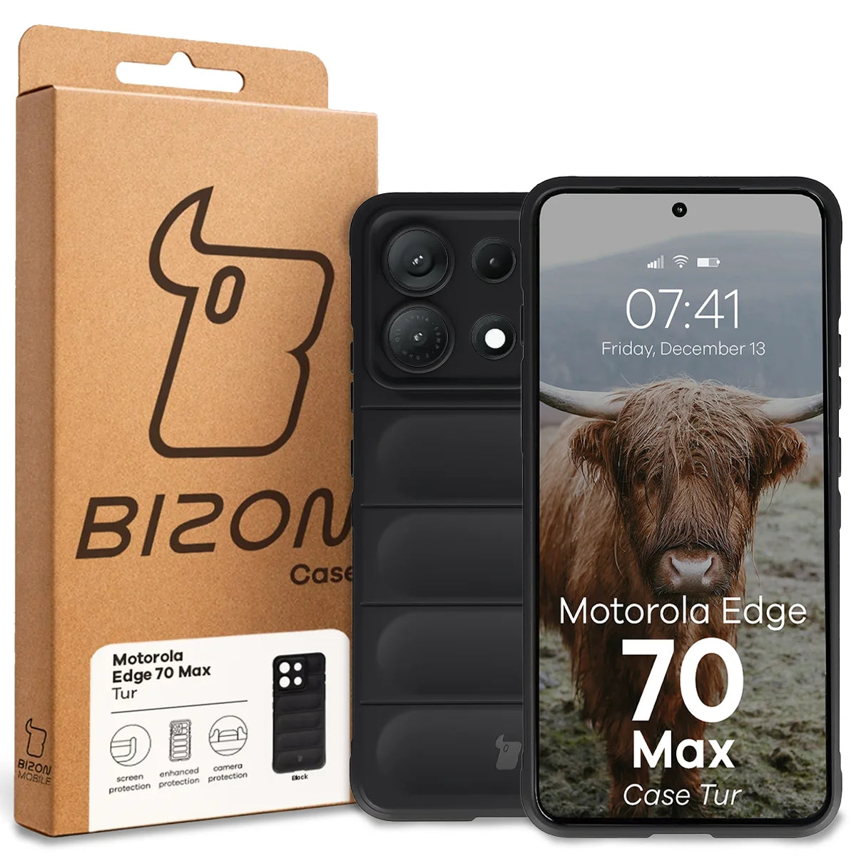 Robuste Handyhülle für Motorola Edge 70 Max, Bizon Case Tur, Schwarz (8/8)