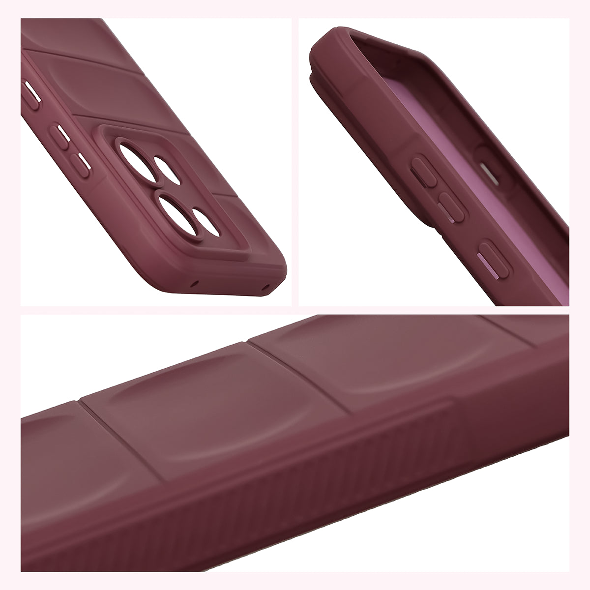 Robuste Handyhülle für Motorola Edge 70 Max, Bizon Case Tur, Burgunderrot (7/8)