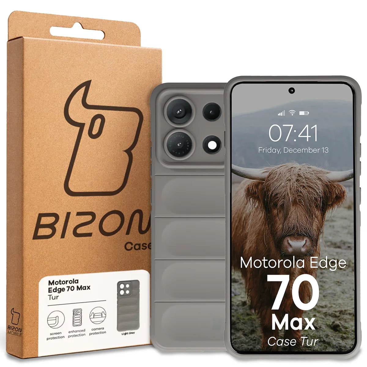 Robuste Handyhülle für Motorola Edge 70 Max, Bizon Case Tur, Hellgrau (8/8)