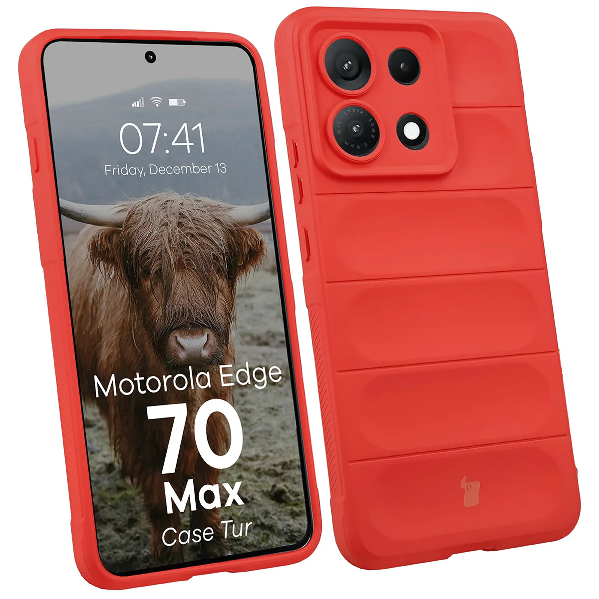 Robuste Handyhülle für Motorola Edge 70 Max, Bizon Case Tur, Rot (1/8)