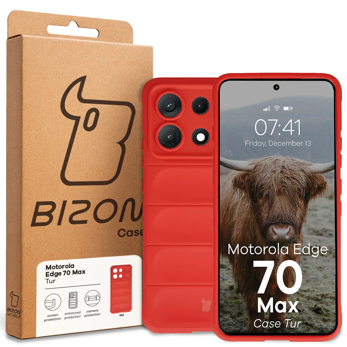 Robuste Handyhülle für Motorola Edge 70 Max, Bizon Case Tur, Rot (8/8)