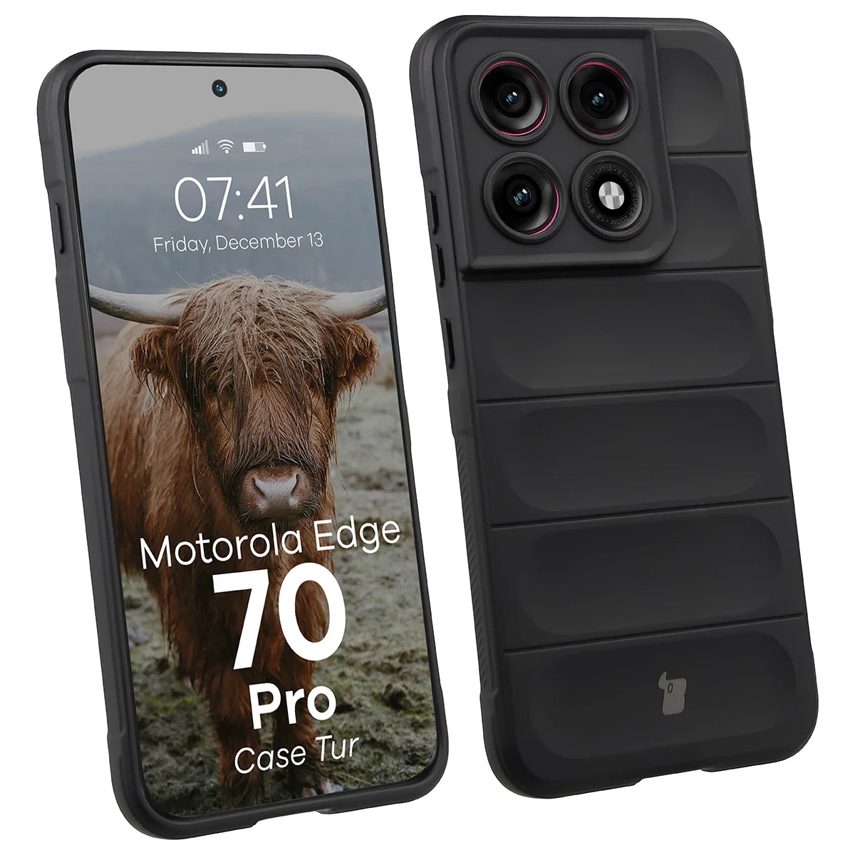 Robuste Handyhülle für Motorola Edge 70 Pro, Bizon Case Tur, Schwarz