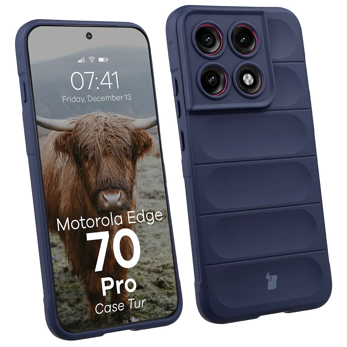 Robuste Handyhülle für Motorola Edge 70 Pro, Bizon Case Tur, Dunkelblau