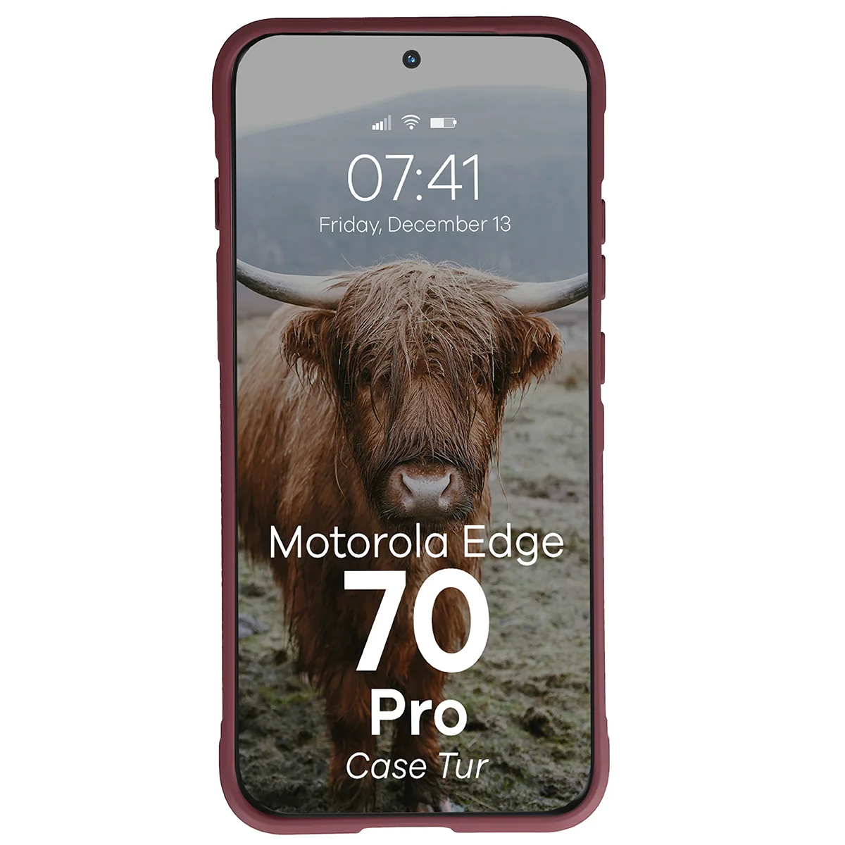 Robuste Handyhülle für Motorola Edge 70 Pro, Bizon Case Tur, Burgunderrot