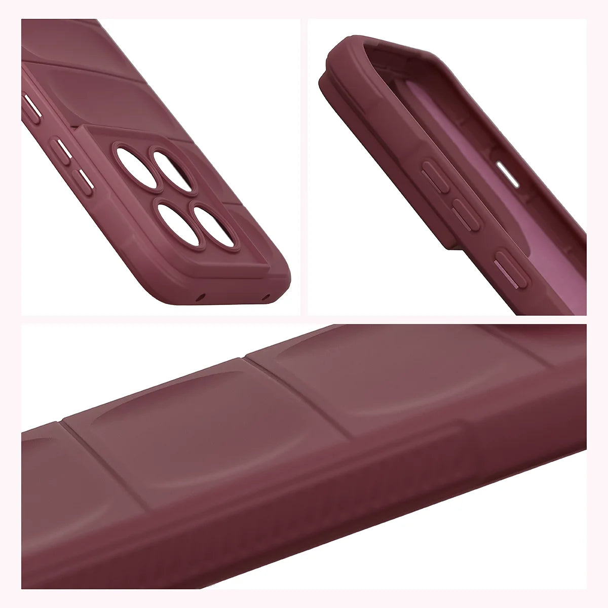 Robuste Handyhülle für Motorola Edge 70 Pro, Bizon Case Tur, Burgunderrot