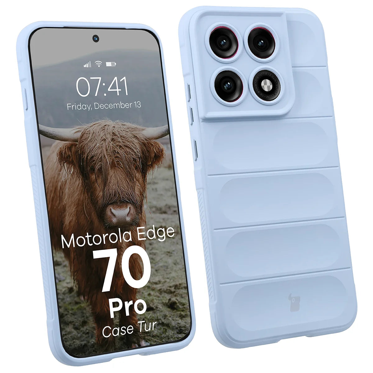 Robuste Handyhülle für Motorola Edge 70 Pro, Bizon Case Tur, Hellblau