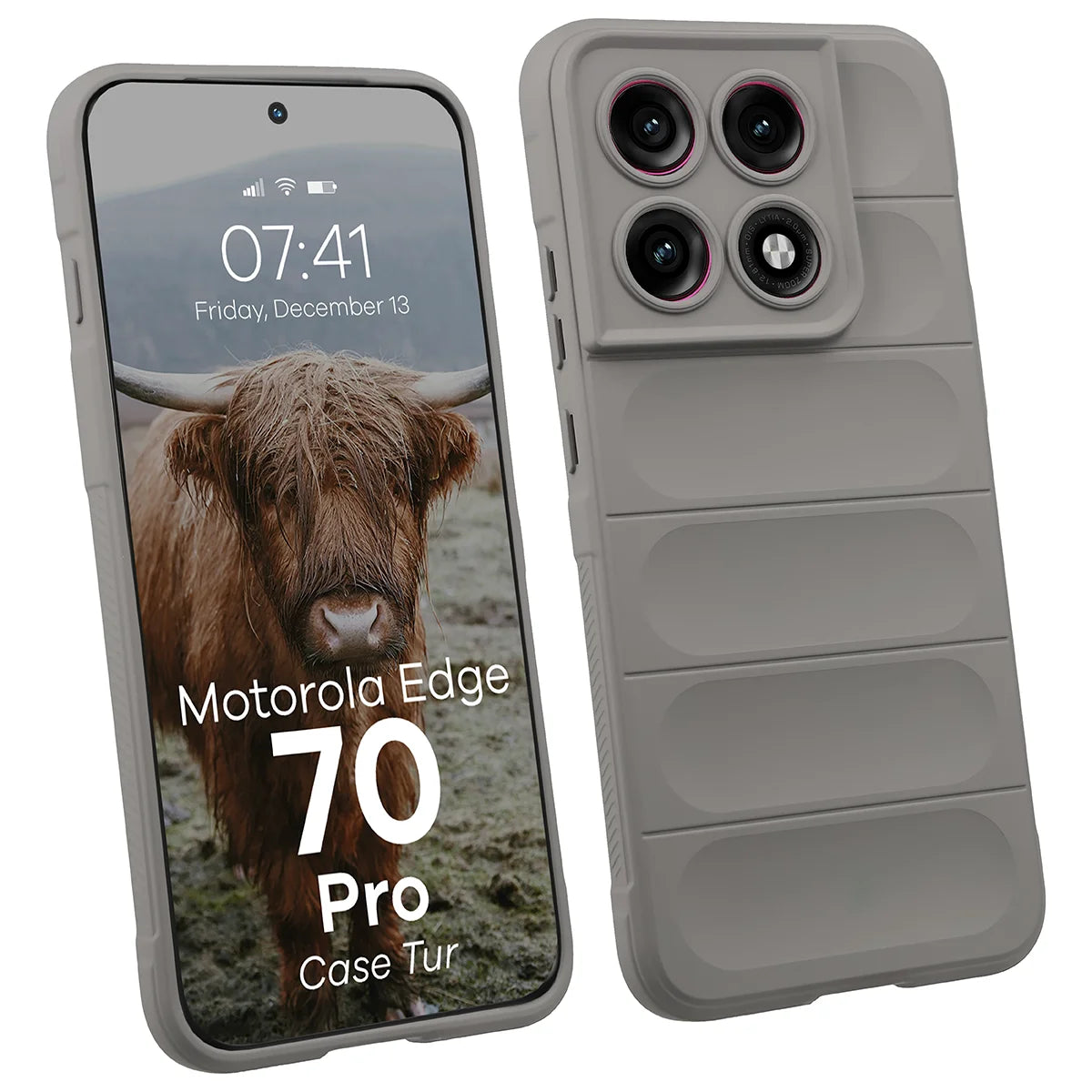 Robuste Handyhülle für Motorola Edge 70 Pro, Bizon Case Tur, Hellgrau