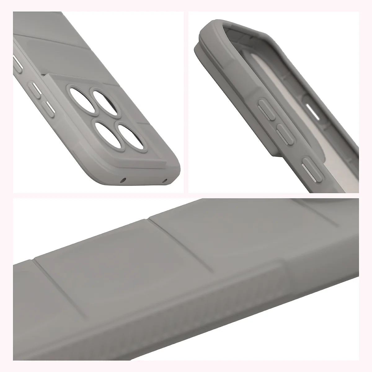 Robuste Handyhülle für Motorola Edge 70 Pro, Bizon Case Tur, Hellgrau
