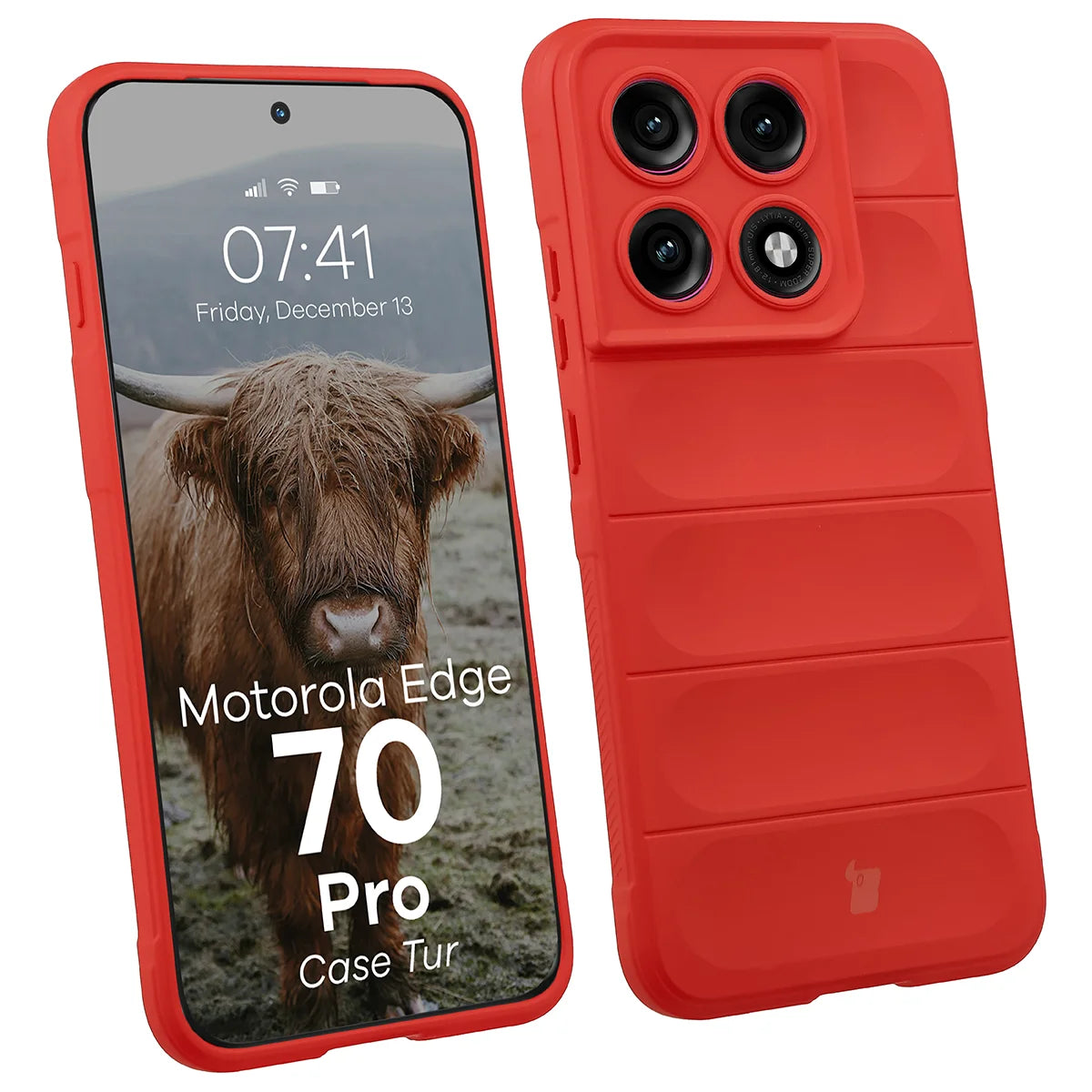 Robuste Handyhülle für Motorola Edge 70 Pro, Bizon Case Tur, Rot