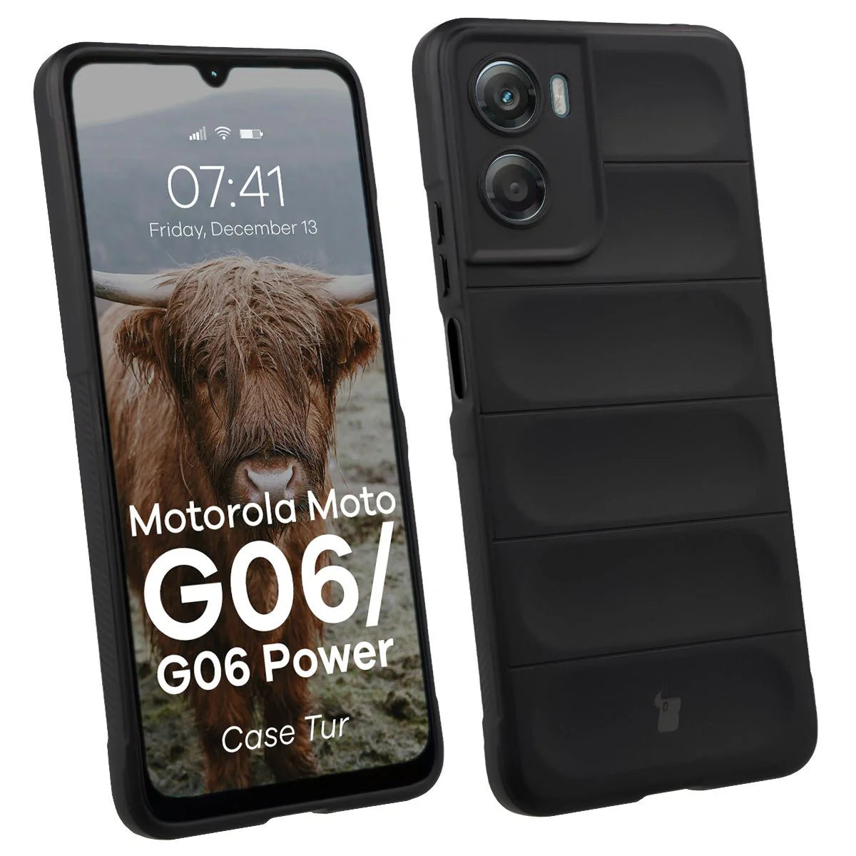 Robuste Handyhülle für Motorola Moto G06 4G / G06 Power 4G, Bizon Case Tur, Schwarz