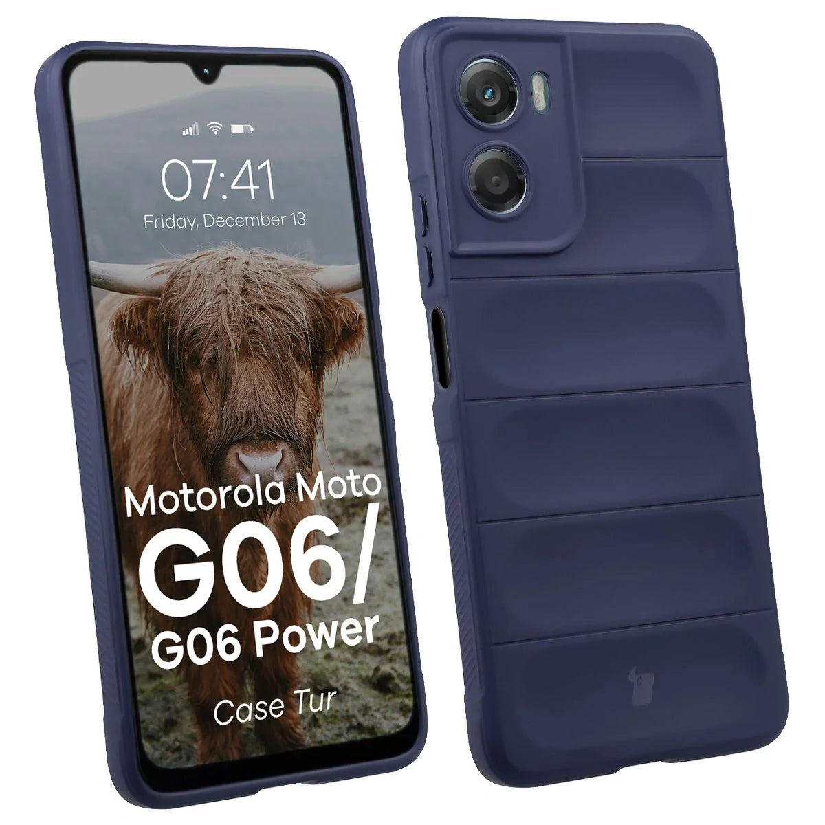 Robuste Handyhülle für Motorola Moto G06 4G / G06 Power 4G, Bizon Case Tur, Dunkelblau