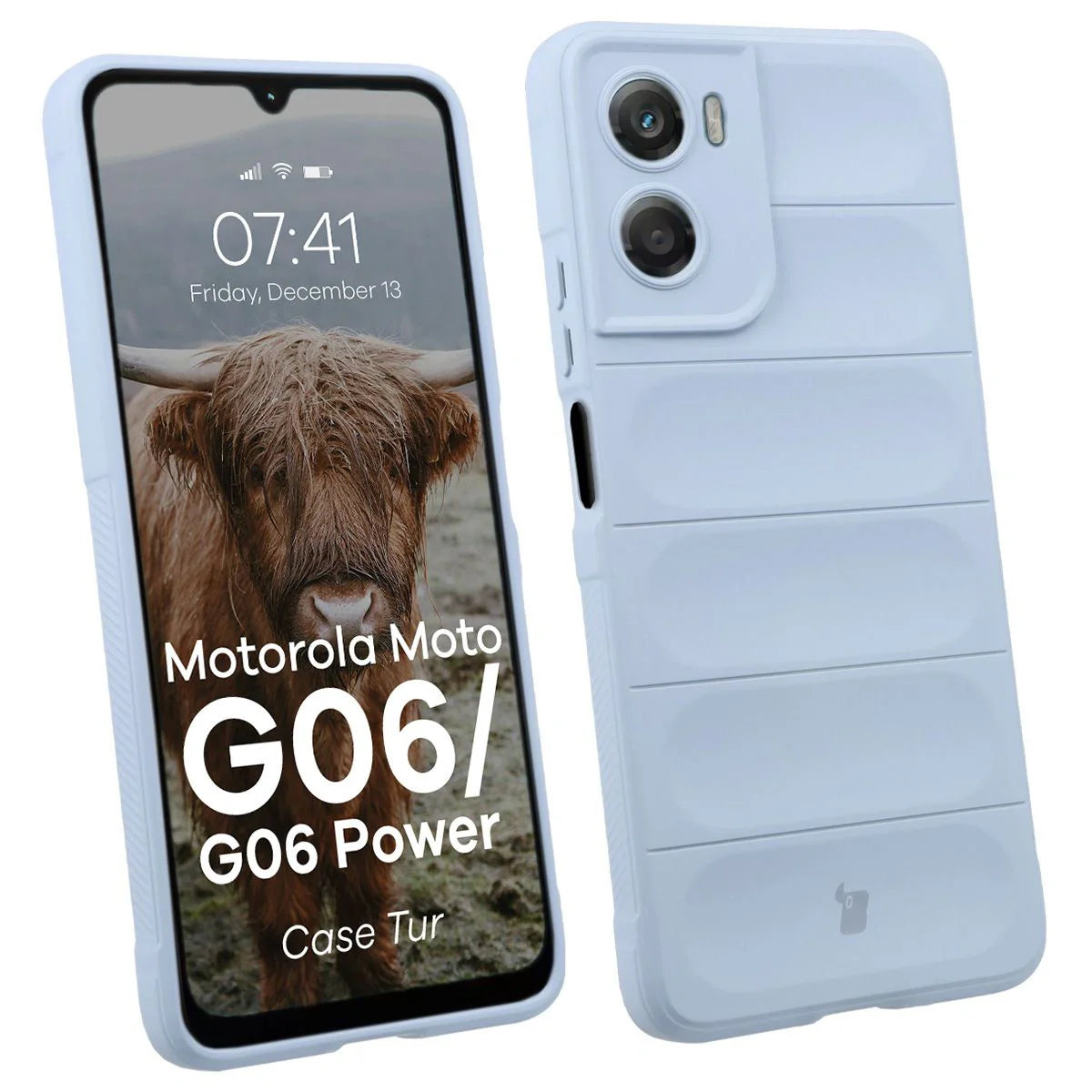 Robuste Handyhülle für Motorola Moto G06 4G / G06 Power 4G, Bizon Case Tur, Hellblau