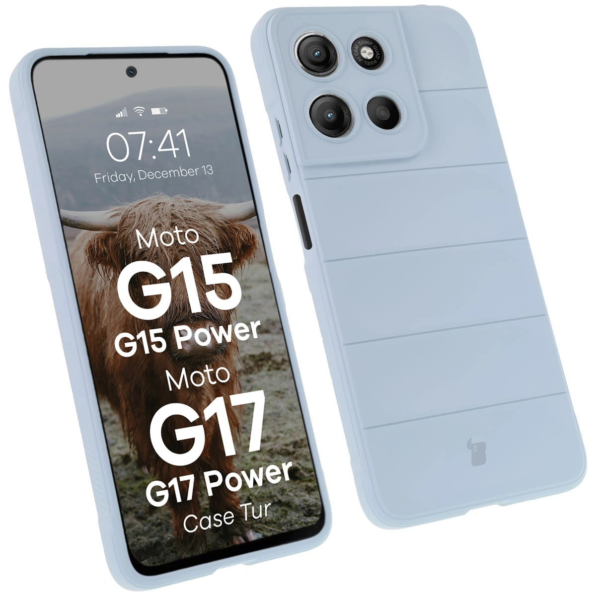 Robuste Handyhülle für Motorola Moto G17 / G17 Power / G15 / G15 Power, Bizon Case Tur, Hellblau