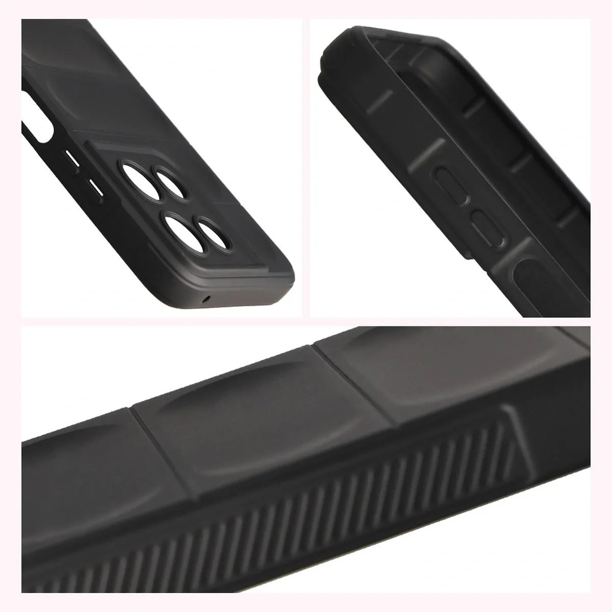 Robuste Handyhülle für Motorola Moto G56 5G, Bizon Case Tur, Schwarz