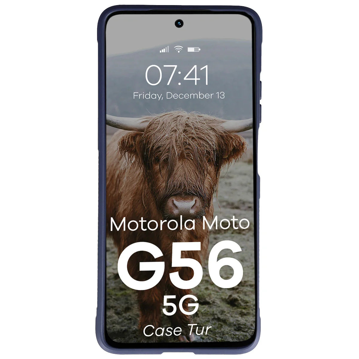 Robuste Handyhülle für Motorola Moto G56 5G, Bizon Case Tur, Dunkelblau