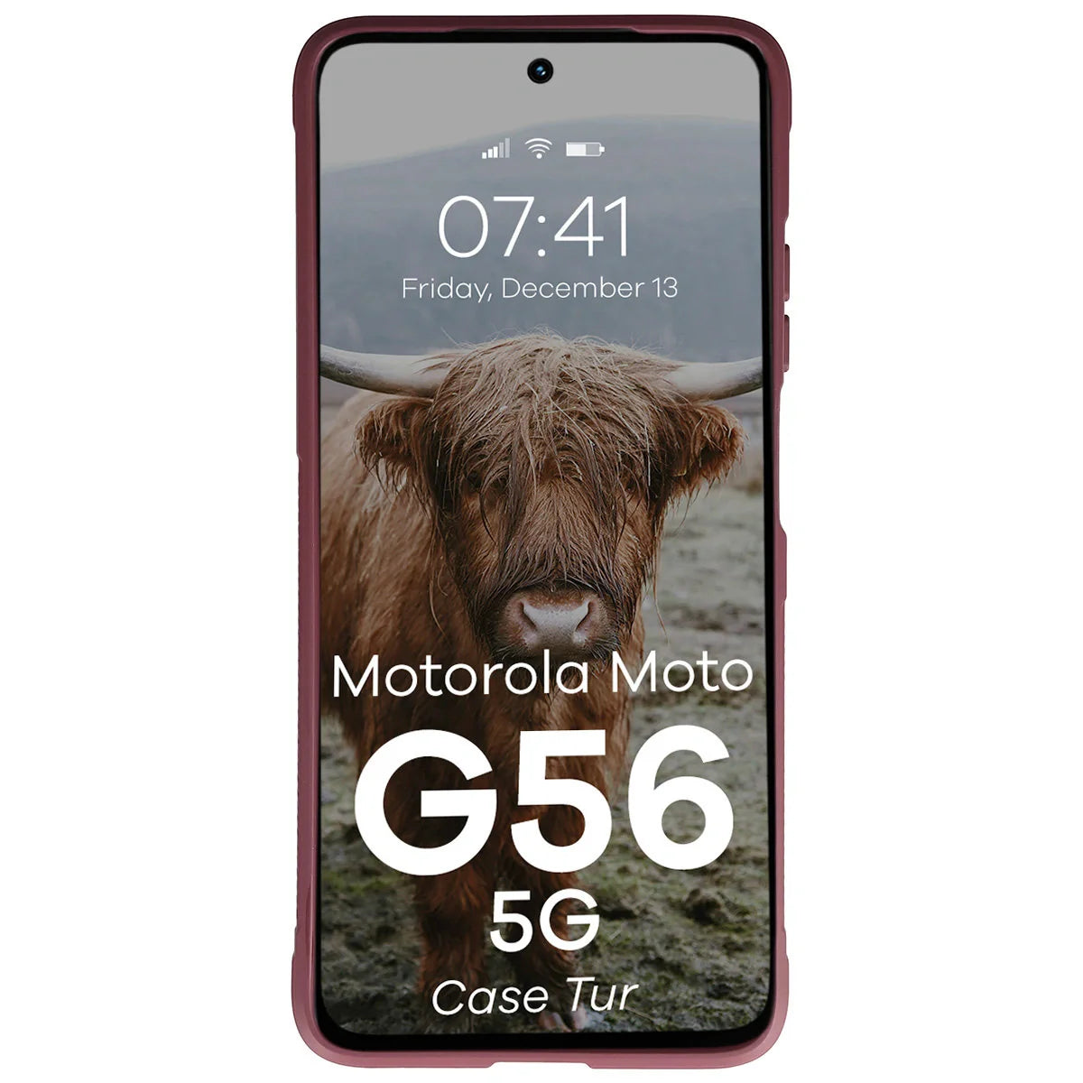 Robuste Handyhülle für Motorola Moto G56 5G, Bizon Case Tur, Burgunderrot