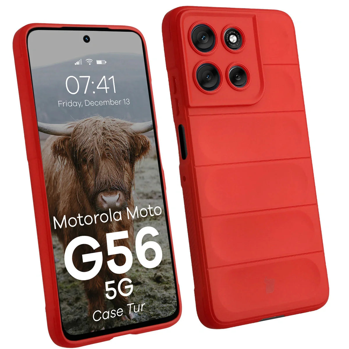 Robuste Handyhülle für Motorola Moto G56 5G, Bizon Case Tur, Rot
