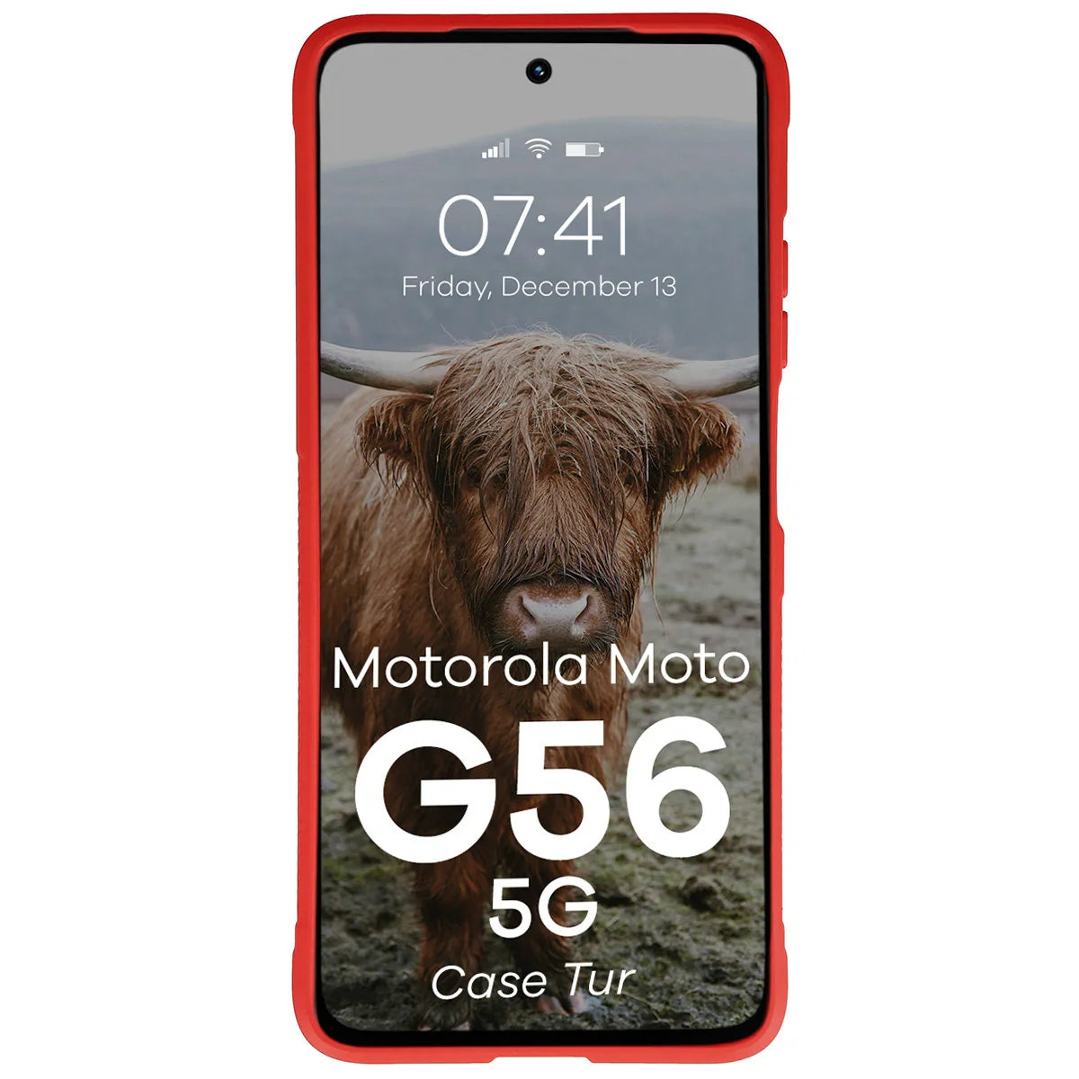 Robuste Handyhülle für Motorola Moto G56 5G, Bizon Case Tur, Rot