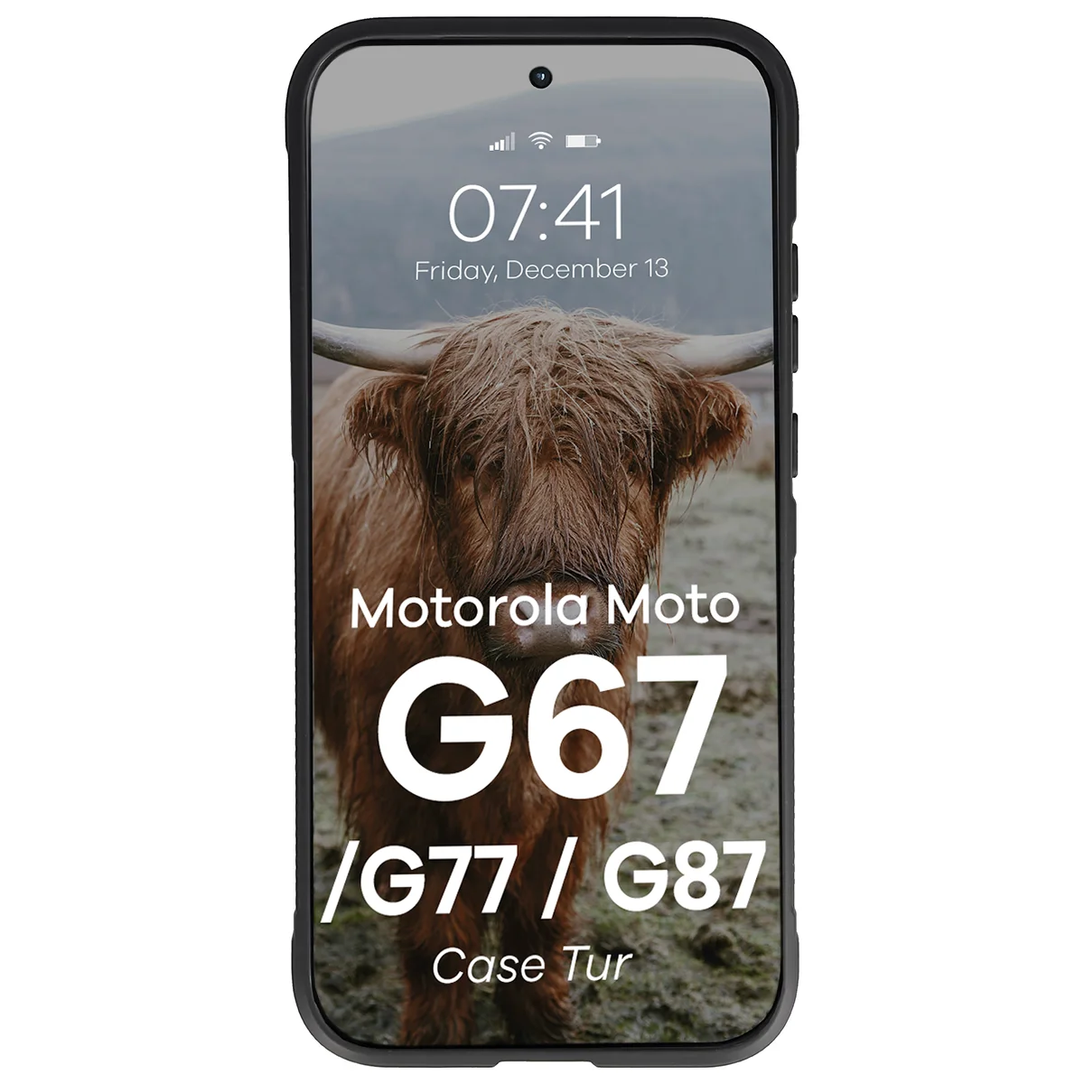 Robuste Handyhülle für Motorola Moto G87 5G / G77 5G / G67 5G, Bizon Case Tur, Schwarz
