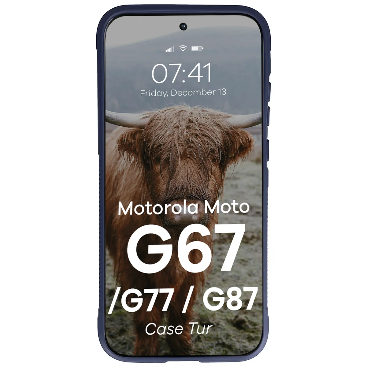 Robuste Handyhülle für Motorola Moto G87 5G / G77 5G / G67 5G, Bizon Case Tur, Dunkelblau
