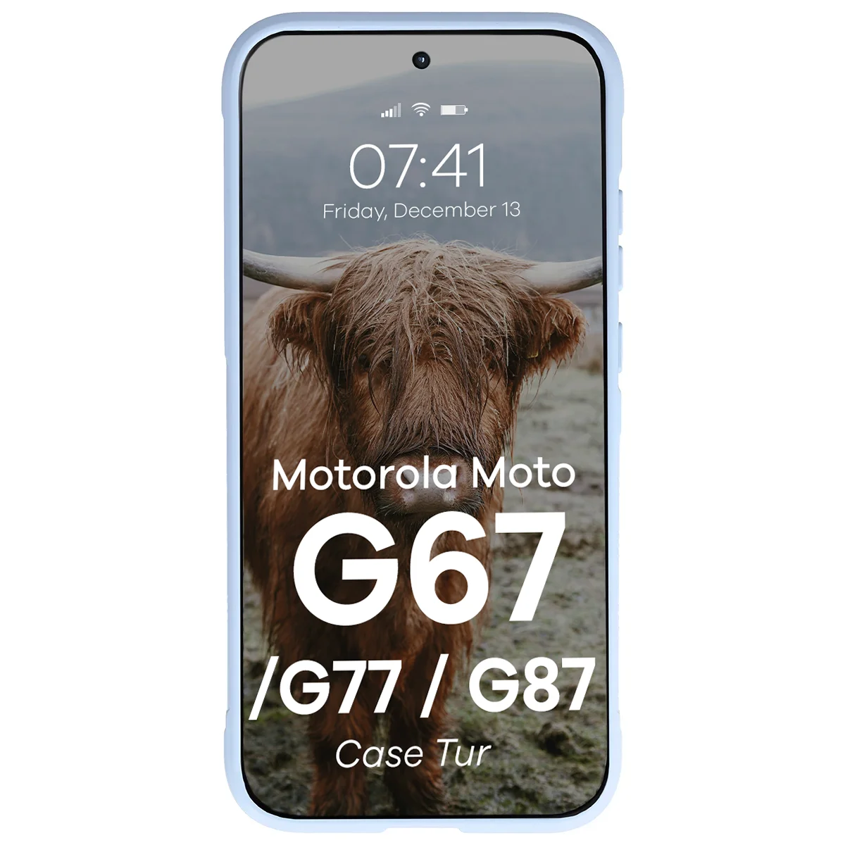 Robuste Handyhülle für Motorola Moto G87 5G / G77 5G / G67 5G, Bizon Case Tur, Hellblau