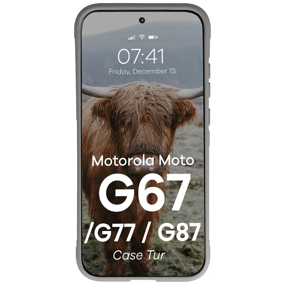 Robuste Handyhülle für Motorola Moto G87 5G / G77 5G / G67 5G, Bizon Case Tur, Hellgrau
