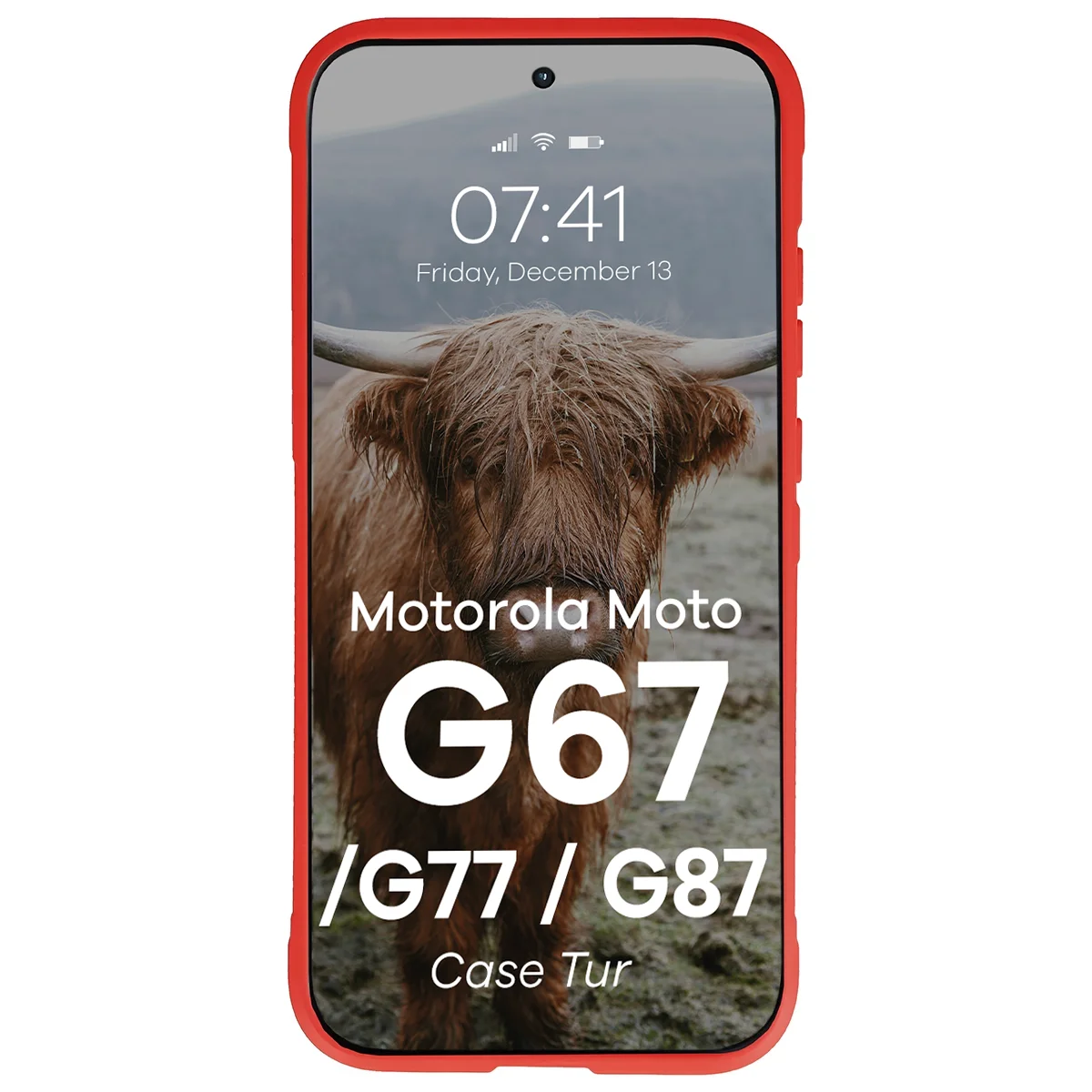 Robuste Handyhülle für Motorola Moto G87 5G / G77 5G / G67 5G, Bizon Case Tur, Rot