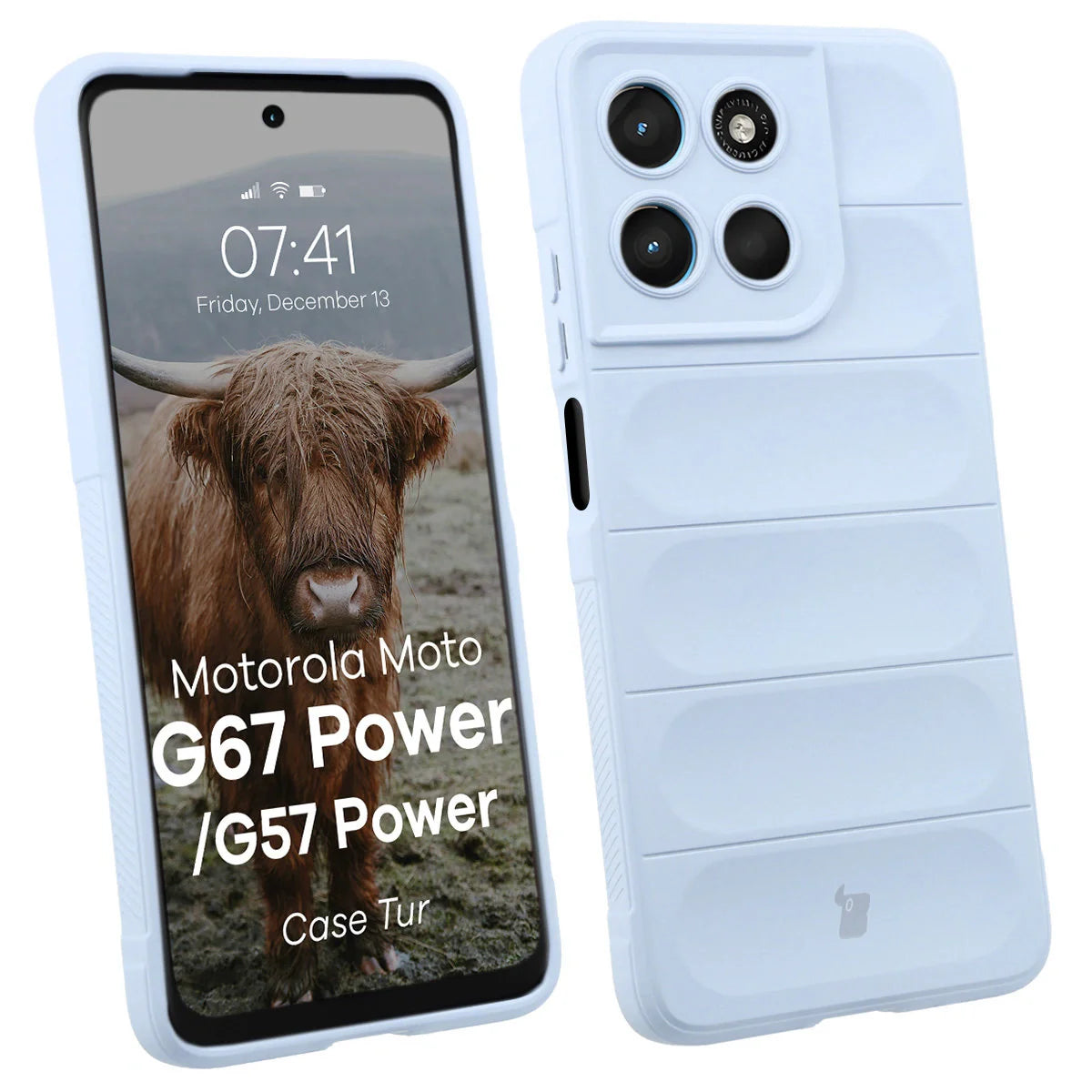 Robuste Handyhülle für Motorola Moto G57 Power / G67 Power, Bizon Case Tur, Hellblau