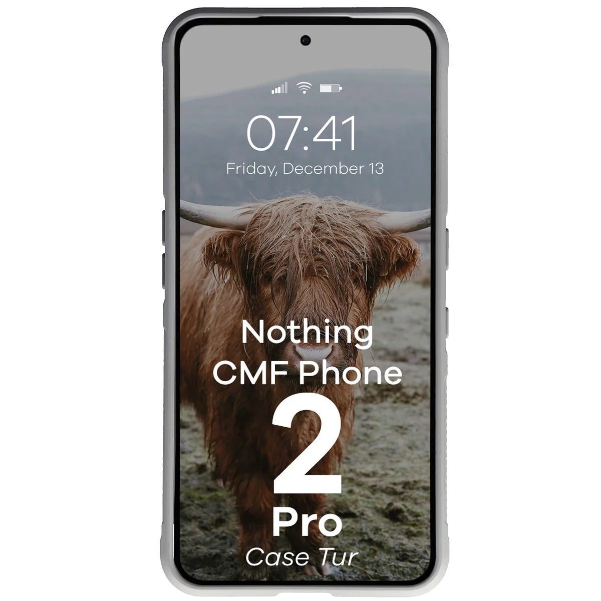 Robuste Handyhülle für Nothing CMF Phone 2 Pro, Bizon Case Tur, Hellgrau