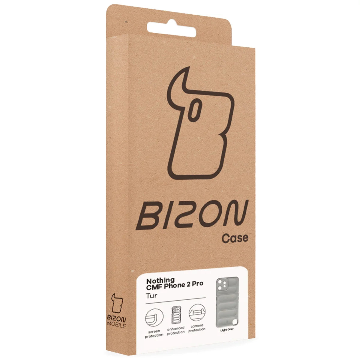 Robuste Handyhülle für Nothing CMF Phone 2 Pro, Bizon Case Tur, Hellgrau
