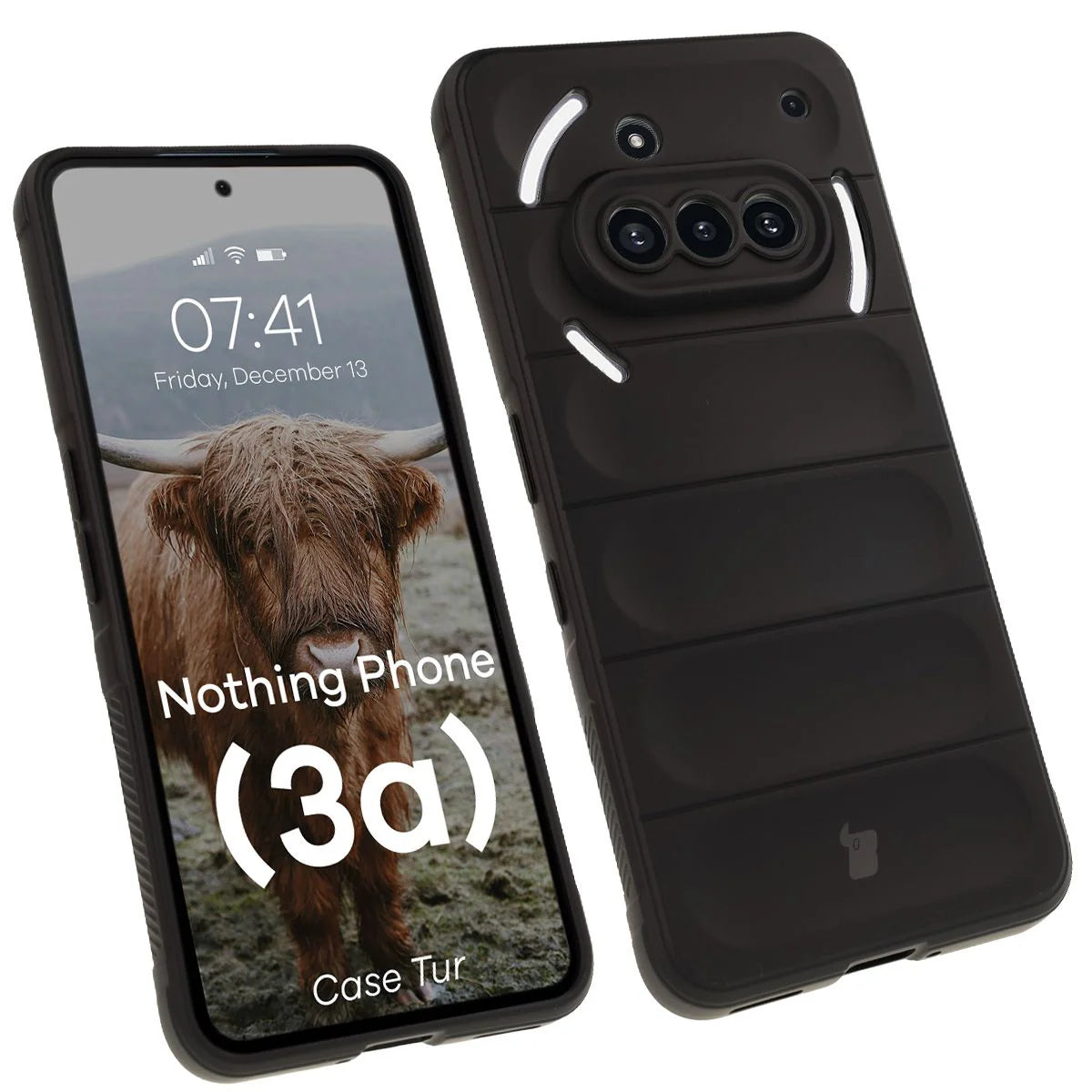 Robuste Handyhülle für Nothing Phone (3a), Bizon Case Tur, Schwarz
