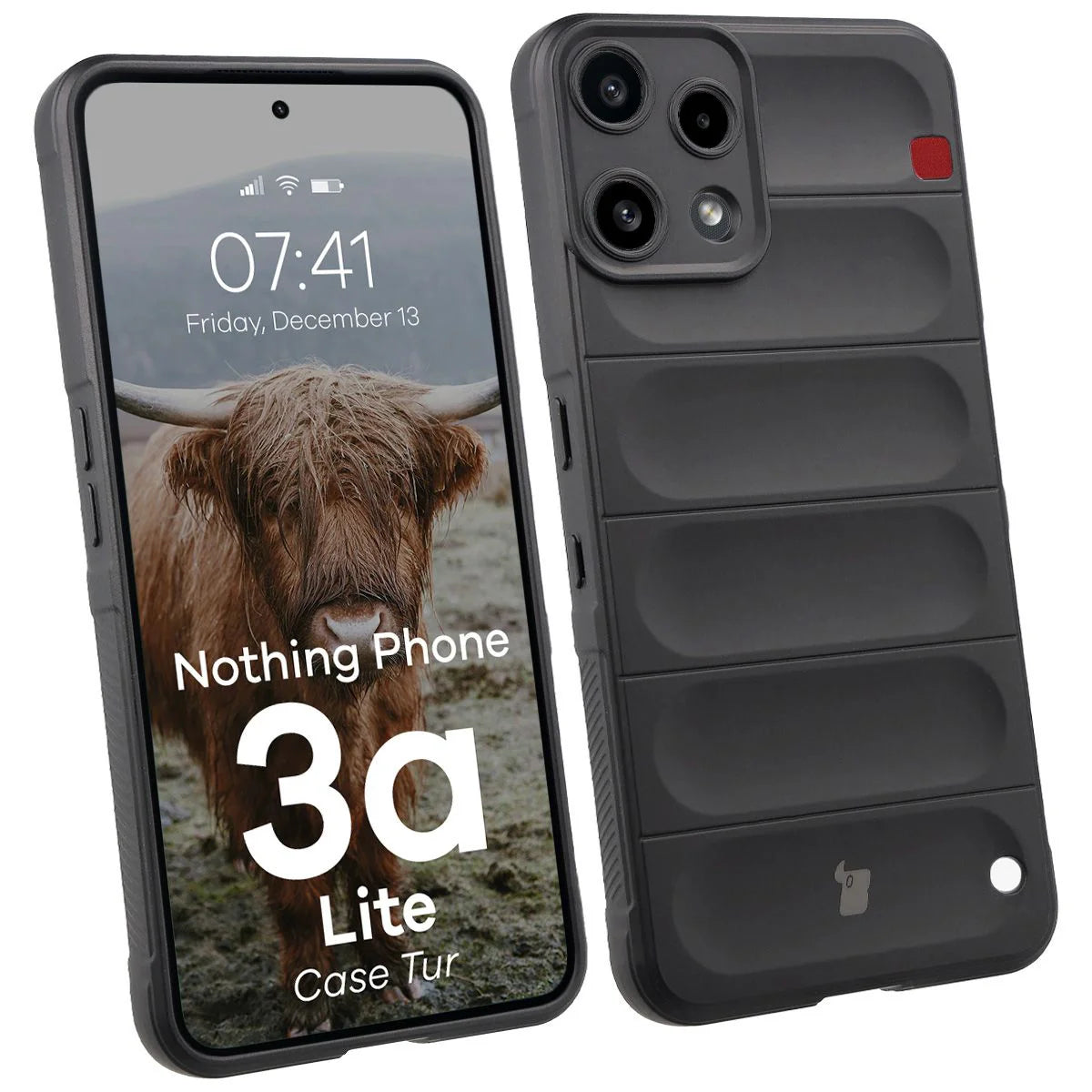 Robuste Handyhülle für Nothing Phone (3a) Lite, Bizon Case Tur, Schwarz
