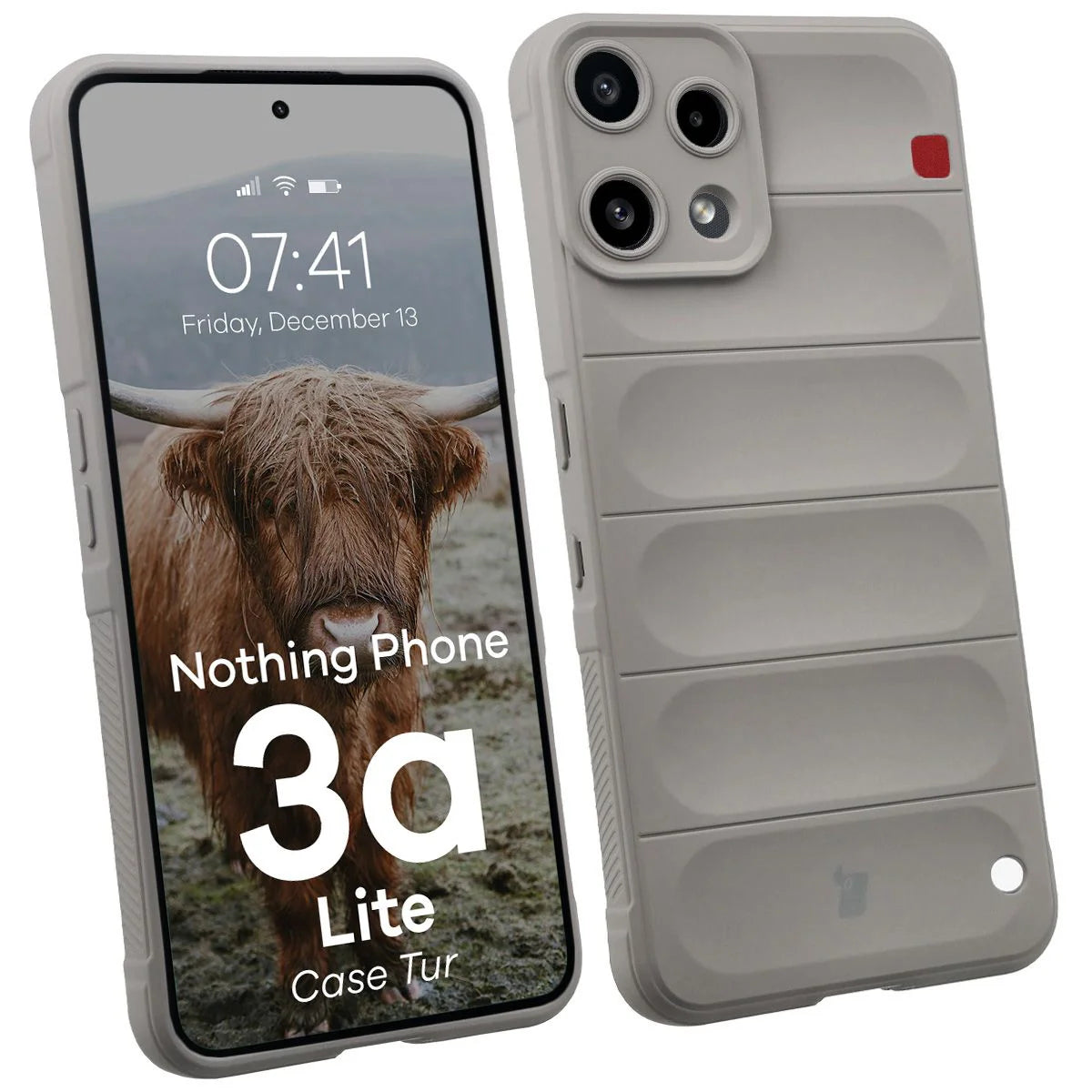 Robuste Handyhülle für Nothing Phone (3a) Lite, Bizon Case Tur, Hellgrau