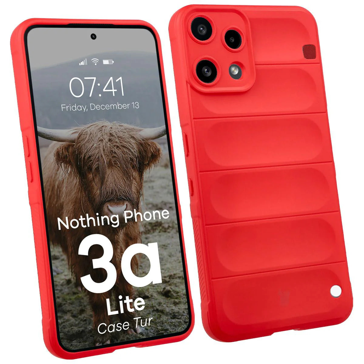Robuste Handyhülle für Nothing Phone (3a) Lite, Bizon Case Tur, Rot