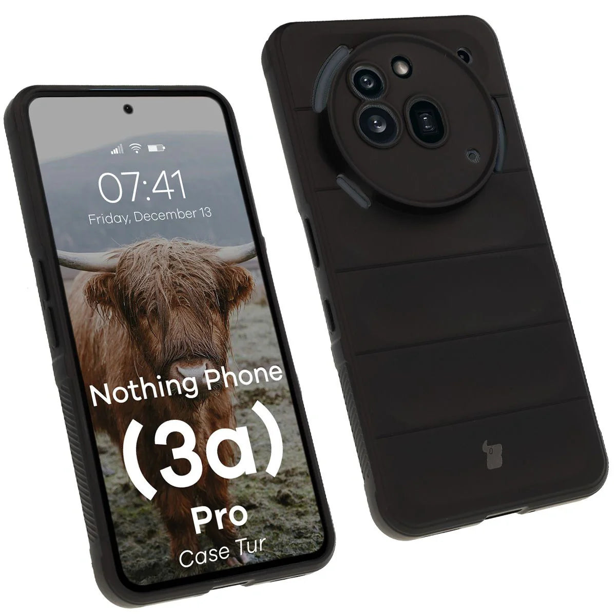 Robuste Handyhülle für Nothing Phone (3a) Pro, Bizon Case Tur, Schwarz