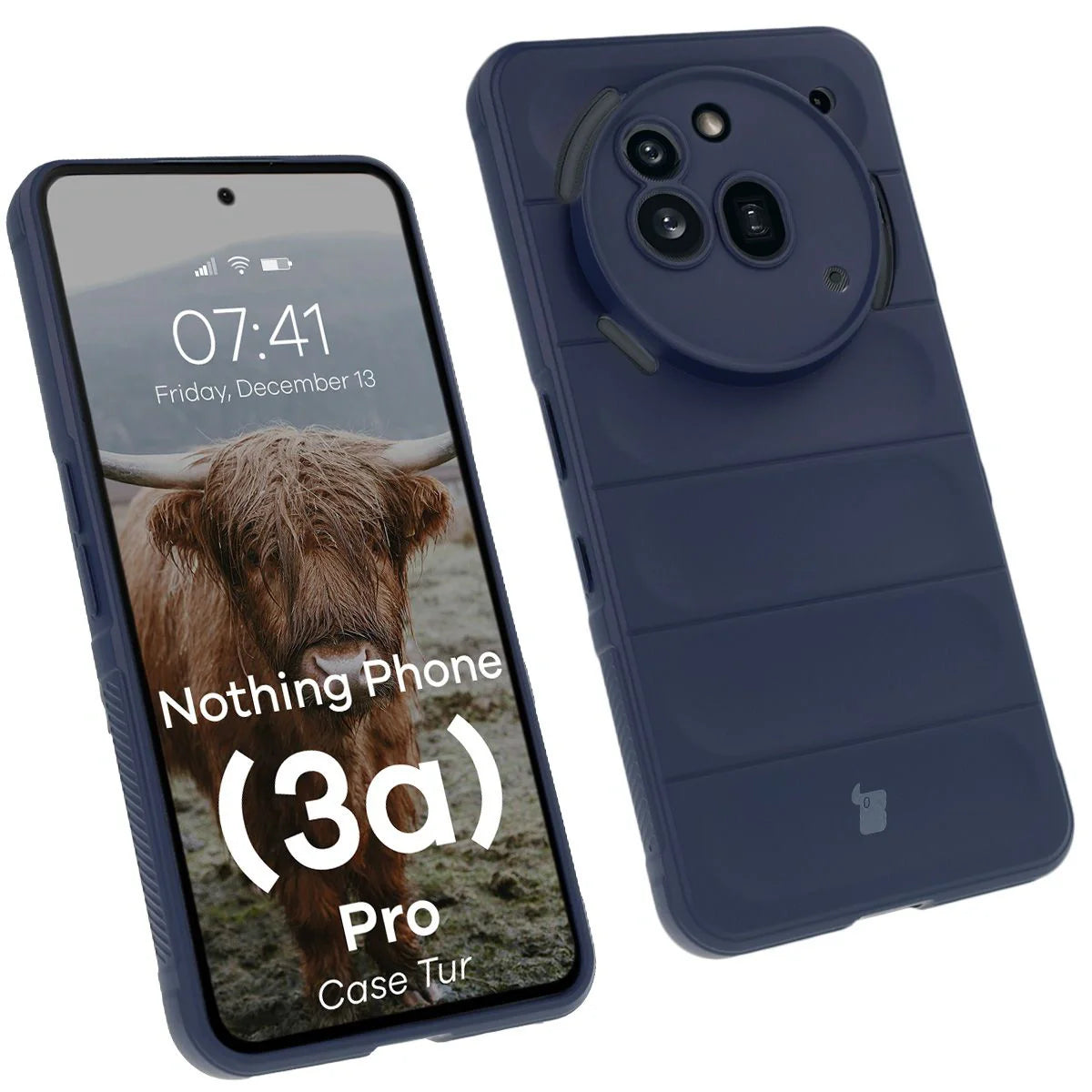 Robuste Handyhülle für Nothing Phone (3a) Pro, Bizon Case Tur, Dunkelblau