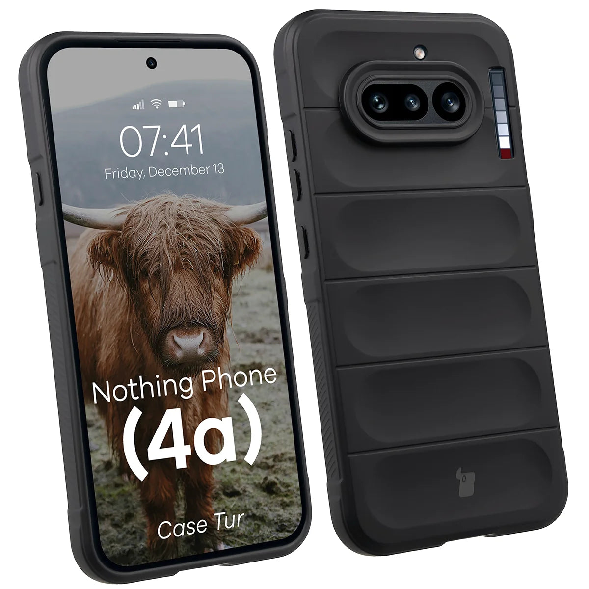 Robuste Handyhülle für Nothing Phone (4a), Bizon Case Tur, Schwarz