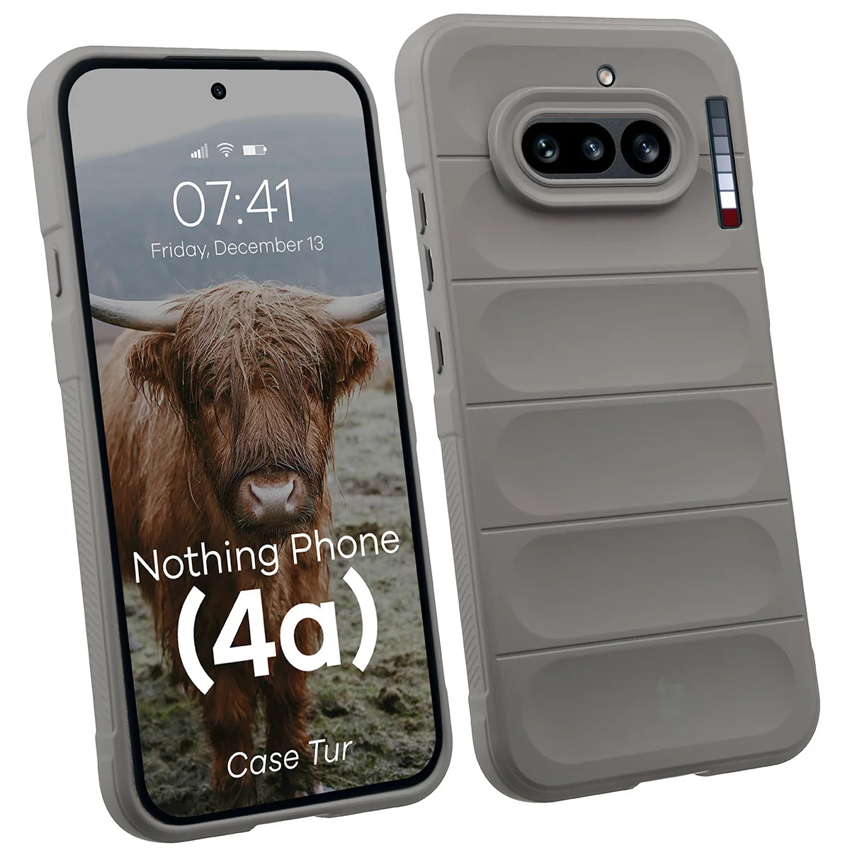 Robuste Handyhülle für Nothing Phone (4a), Bizon Case Tur, Hellgrau