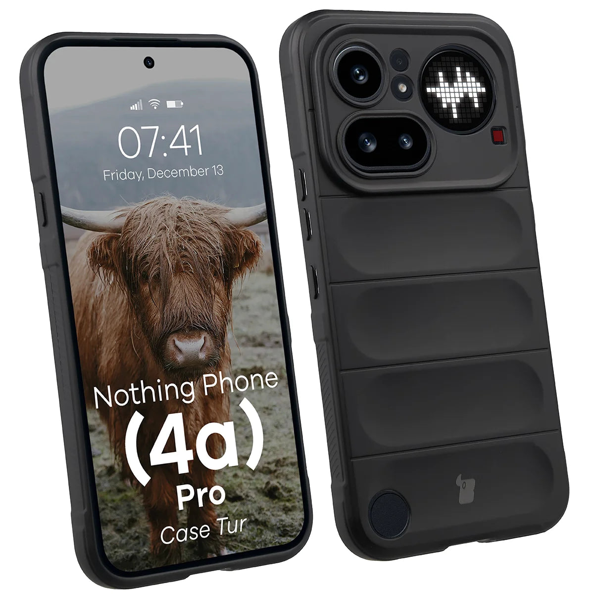 Robuste Handyhülle für Nothing Phone (4a) Pro, Bizon Case Tur, Schwarz